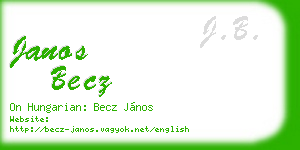 janos becz business card